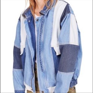 ISO free people panel denim bomber